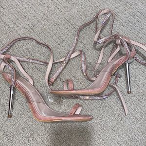 Blush Pink Strappy Heels